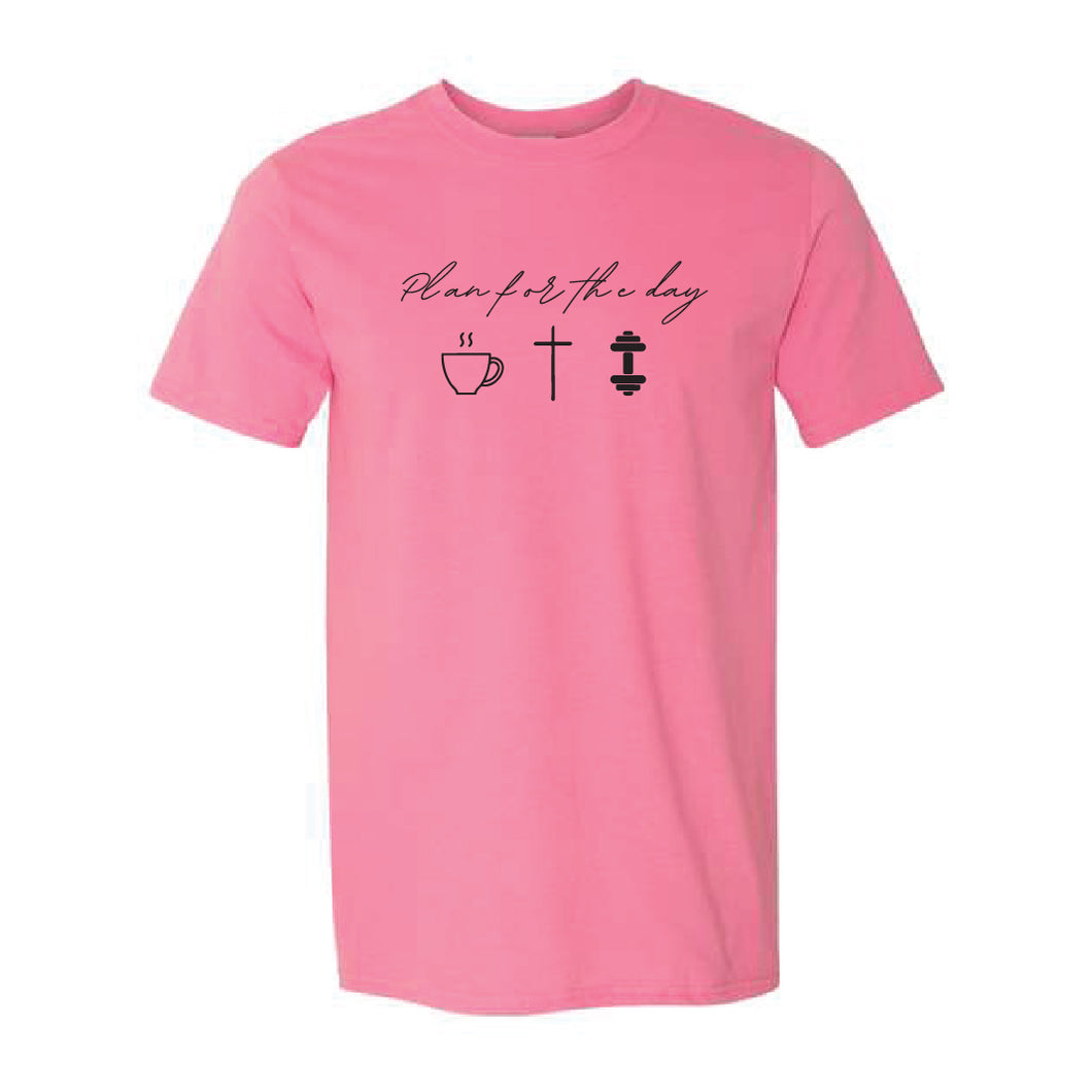 Plan the Day: Coffee, Scripture, Lift  | Softstyle  T-shirt